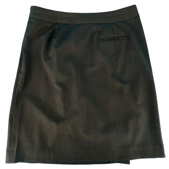 Adrienne Vittadini Pleat Front Career Skirt Size 8 Midi Charcoal - Picture 2 of 10